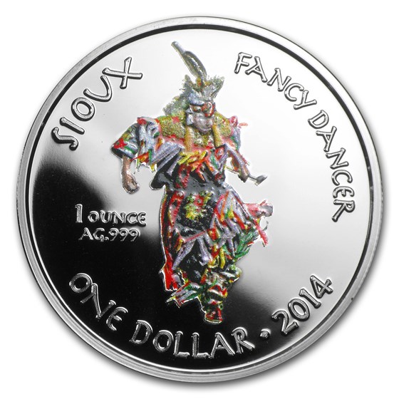 2014 1 oz Silver Proof Native American Mint $1 Fancy Dancer 2014 1 oz Silver Proof Native American Mint $1 Fancy Dancer